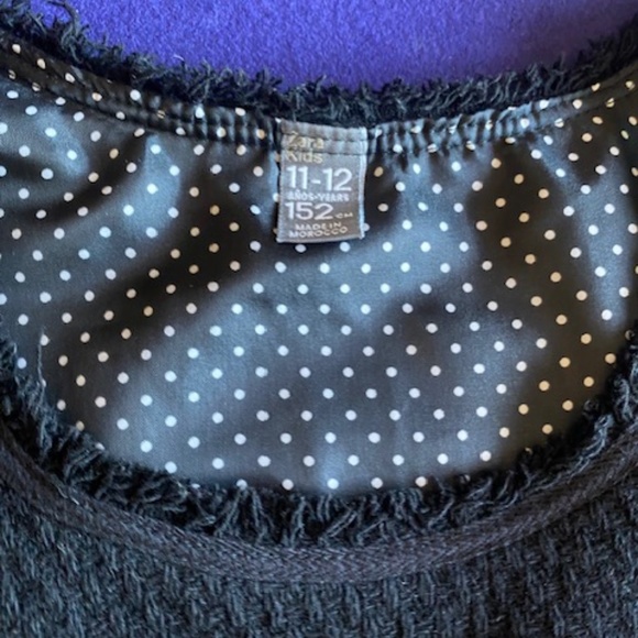Zara Black Sleeveless Wool Pocket Dress Girls Size 14 - Picture 5 of 6